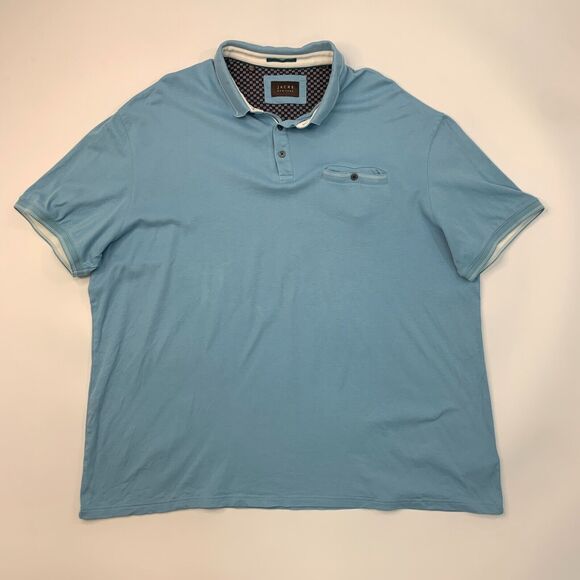Jachs New York Polo Shirt Mens 3XL Copen Blue Cotton Three Button Short Sleeve - Picture 2 of 11